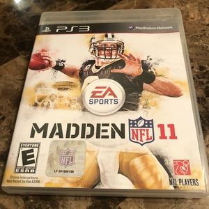 PS3 Madden 11 game. Excellent used condition.